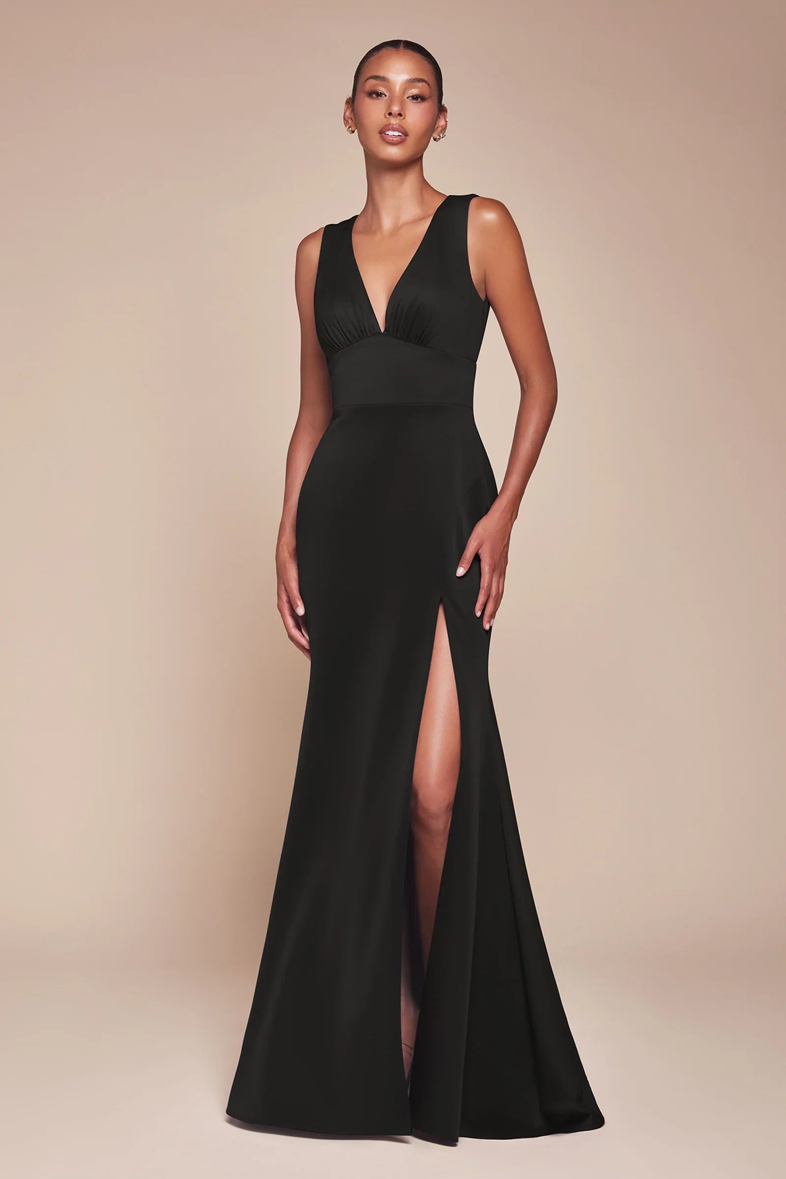Cora Gown V Neckline Keyhole Back