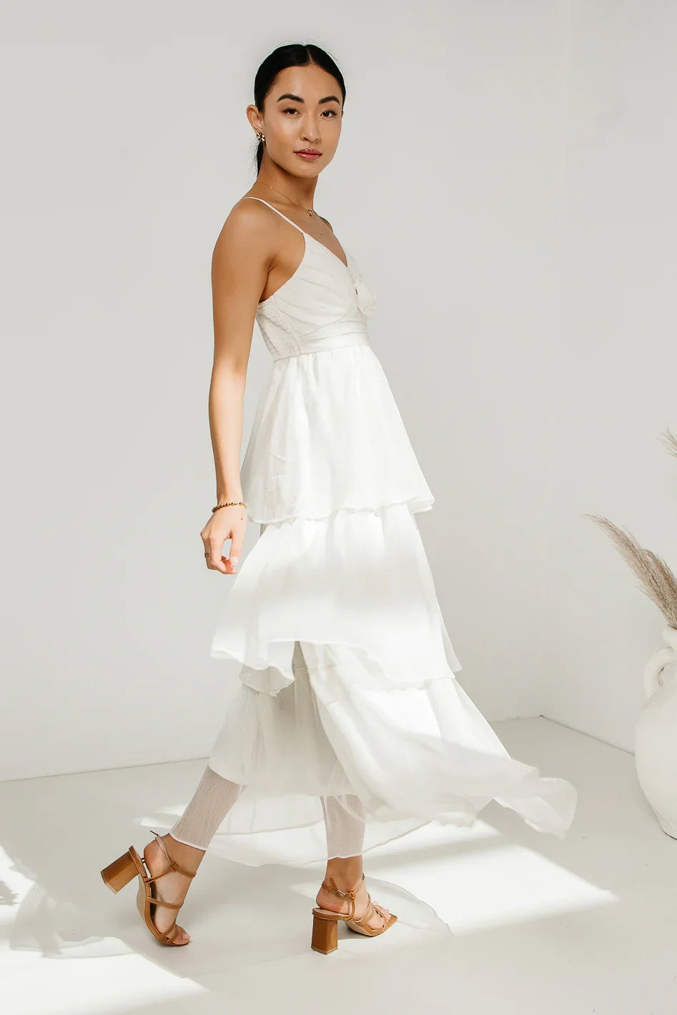 Dani Midi Dress in Ivory FINAL SALE