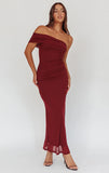 ALISON OFF THE SHOULDER MAXI DRESS WINE