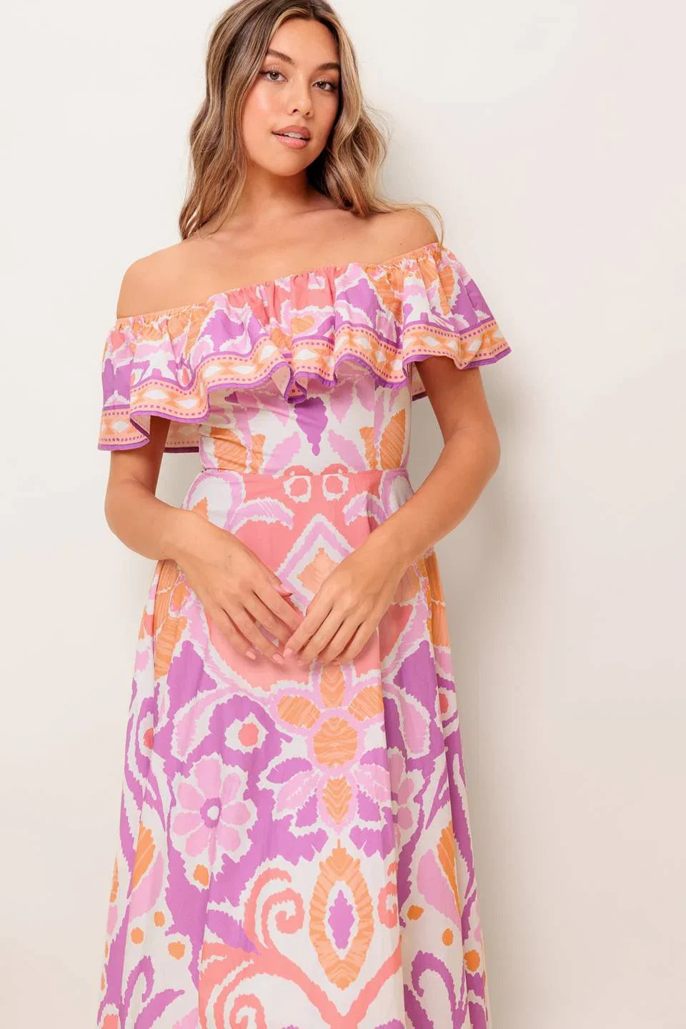 LILAH LAVENDER MIDI DRESS