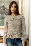 Kristy Smocked Blouse in Beige FINAL SALE