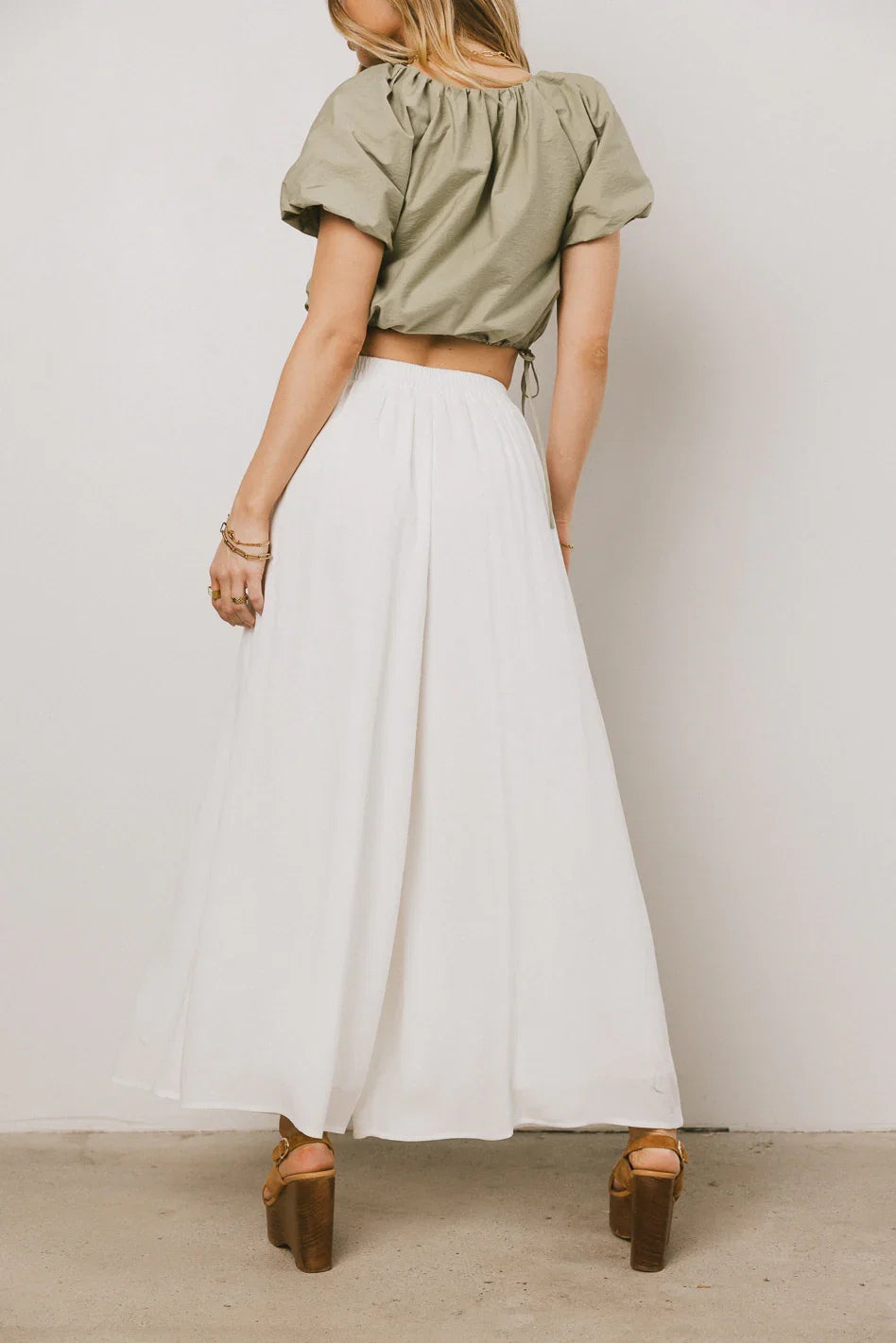 Kiaan Baggy Pants in White FINAL SALE