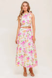 PINK TULIP GARDEN TOP MIDI SKIRT SET