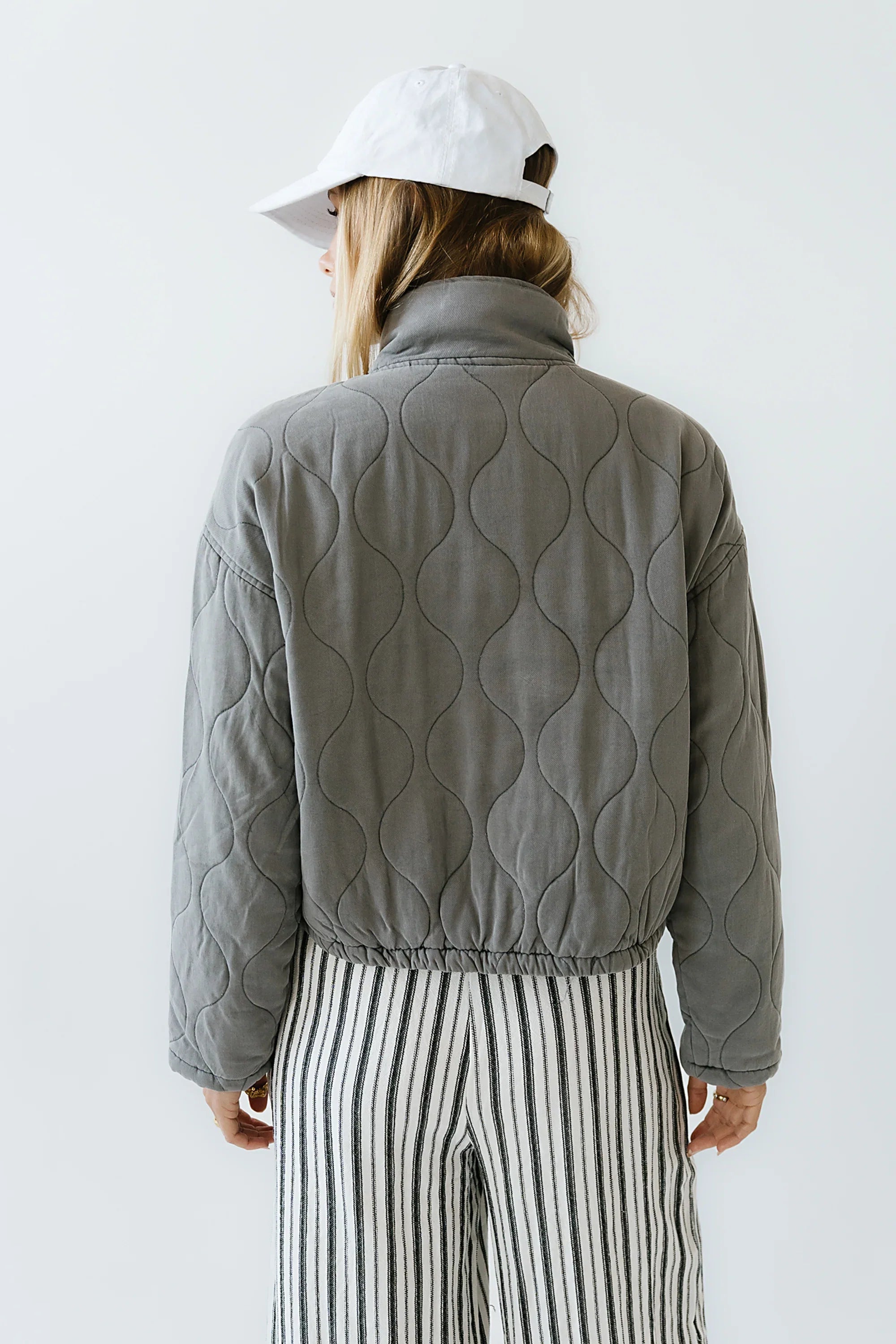 Quinn Quilted Jacket in Charcoal FINAL SALE