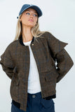 Ricky Herringbone Bomber Jacket