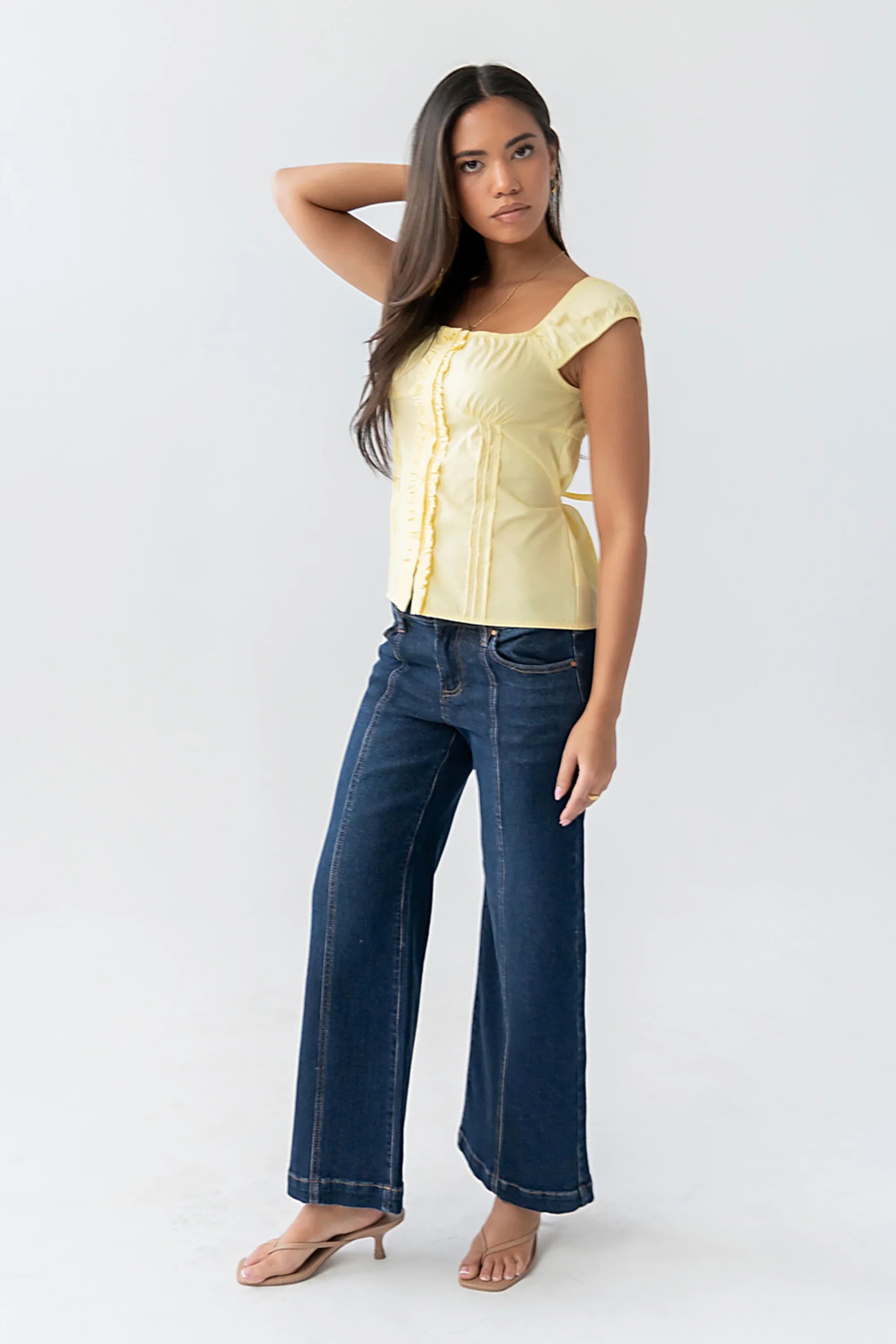 Paloma Pleated Blouse in Yellow