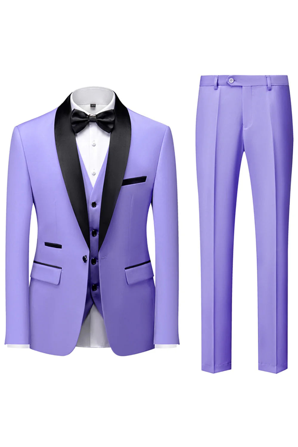 Mens Dark Green Shawl Lapel 3 Pieces Slim Fit Wedding Suits