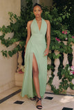 GRACELYN GOWN CHIFFON HALTER DRESS
