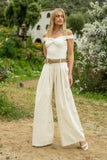 Hallie Wide Leg Pants in Oatmeal FINAL SALE