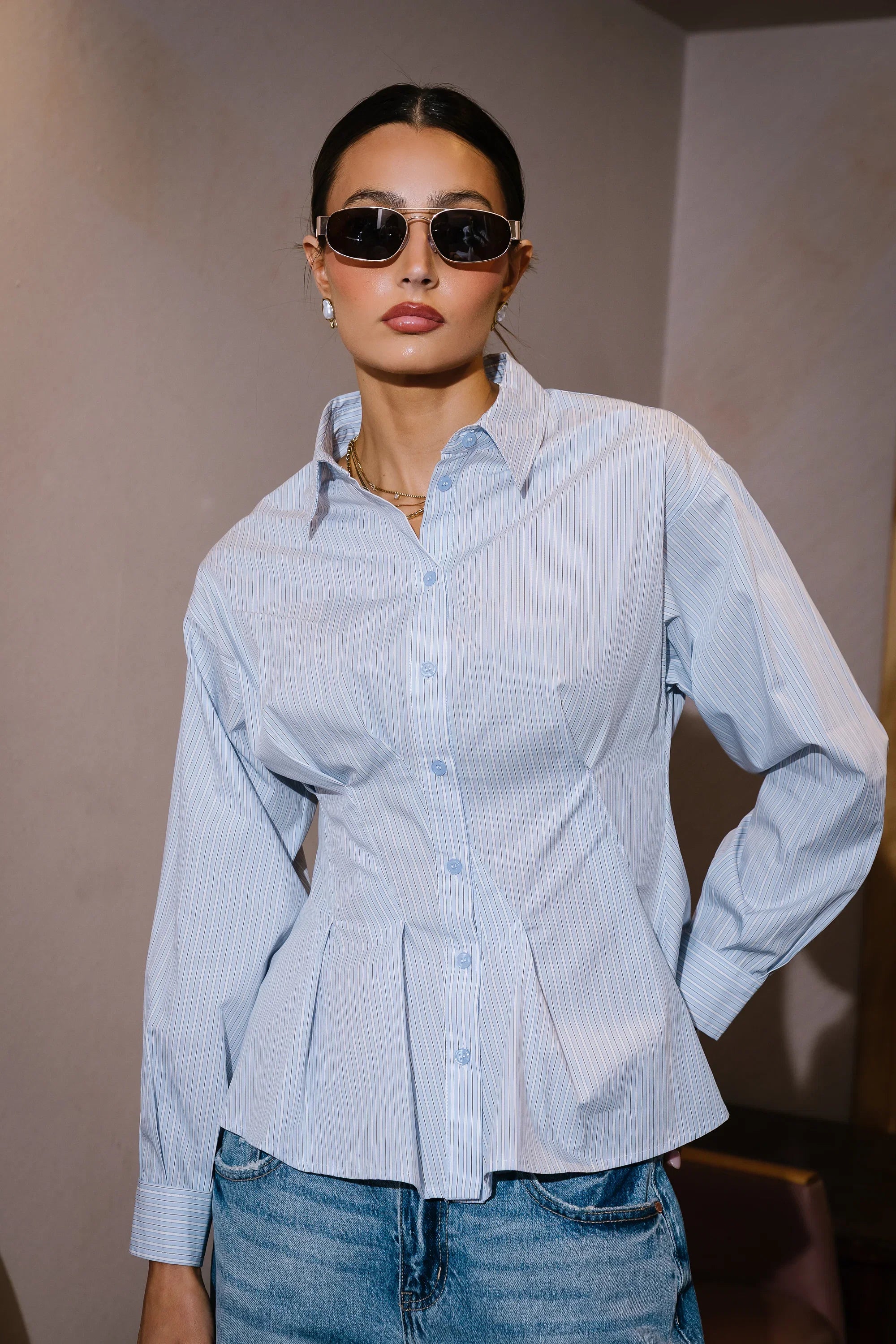 Hadley Striped Button Up