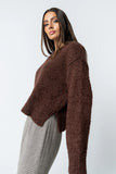 Junie Fuzzy Sweater in Brown