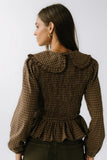 Kristy Smocked Blouse in Brown