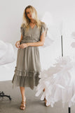 Willa Ruffle Dress in Sage FINAL SALE