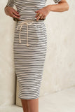 Niya Striped Midi Skirt in Black FINAL SALE