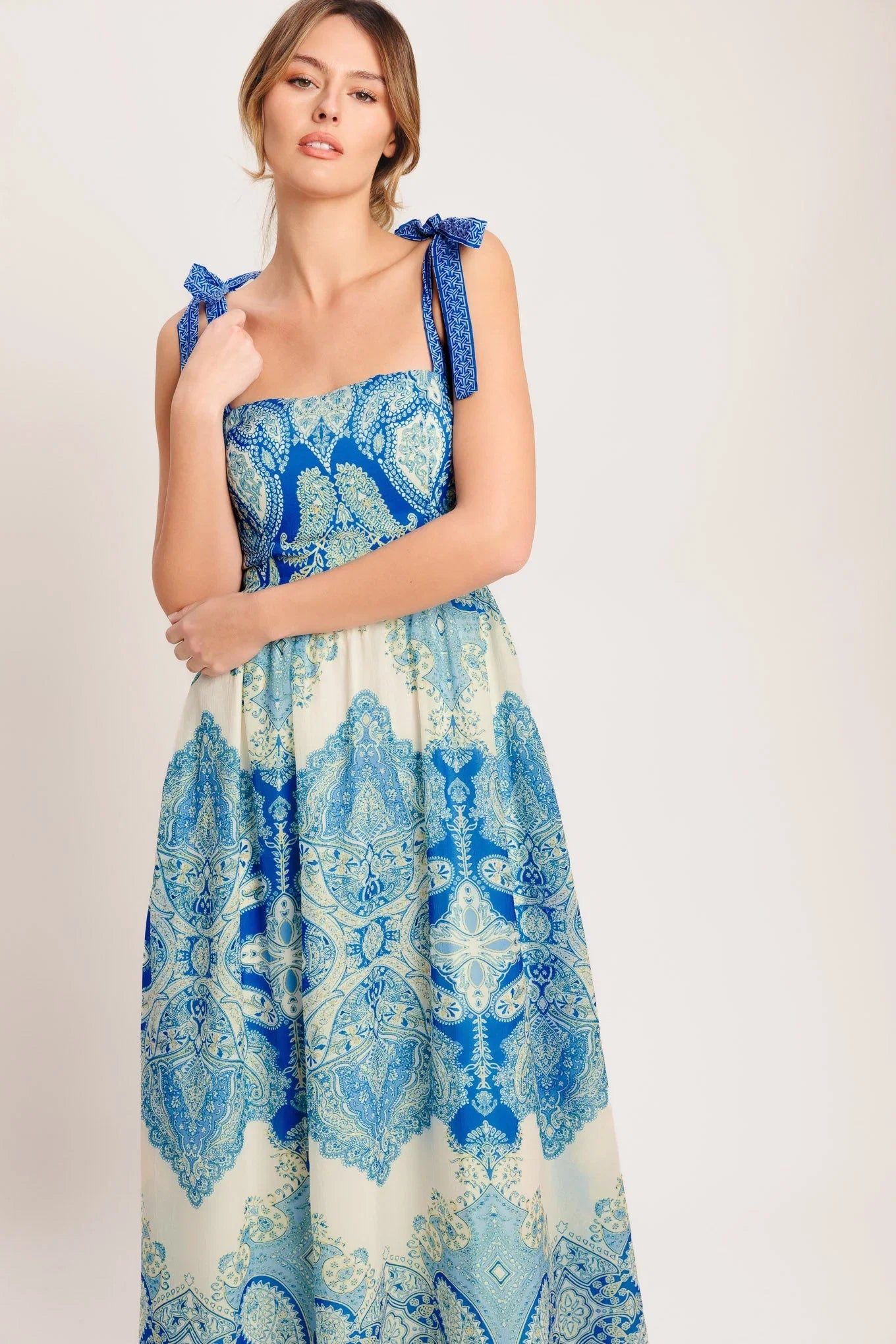 OCEAN TAPESTRY MAXI DRESS