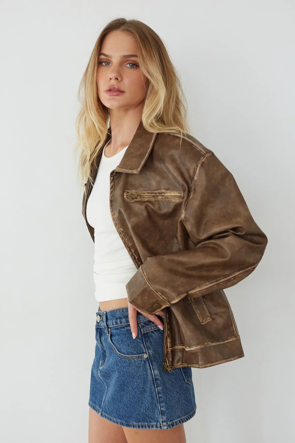 Dylan Faux Leather Jacket