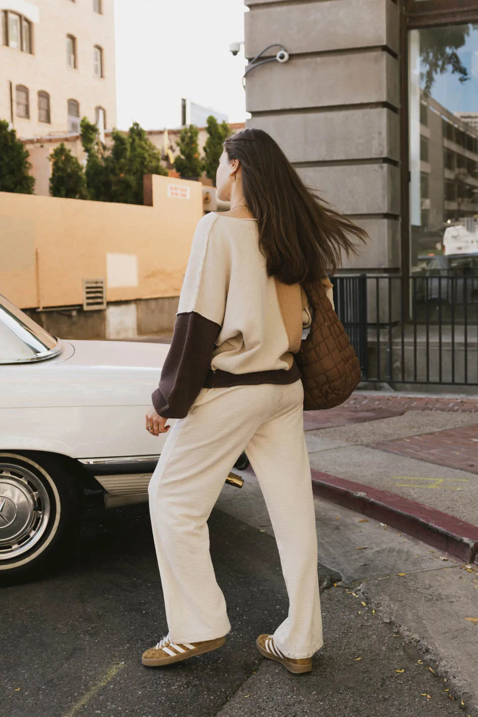 Abara Colorblock Sweater in Oatmeal FINAL SALE