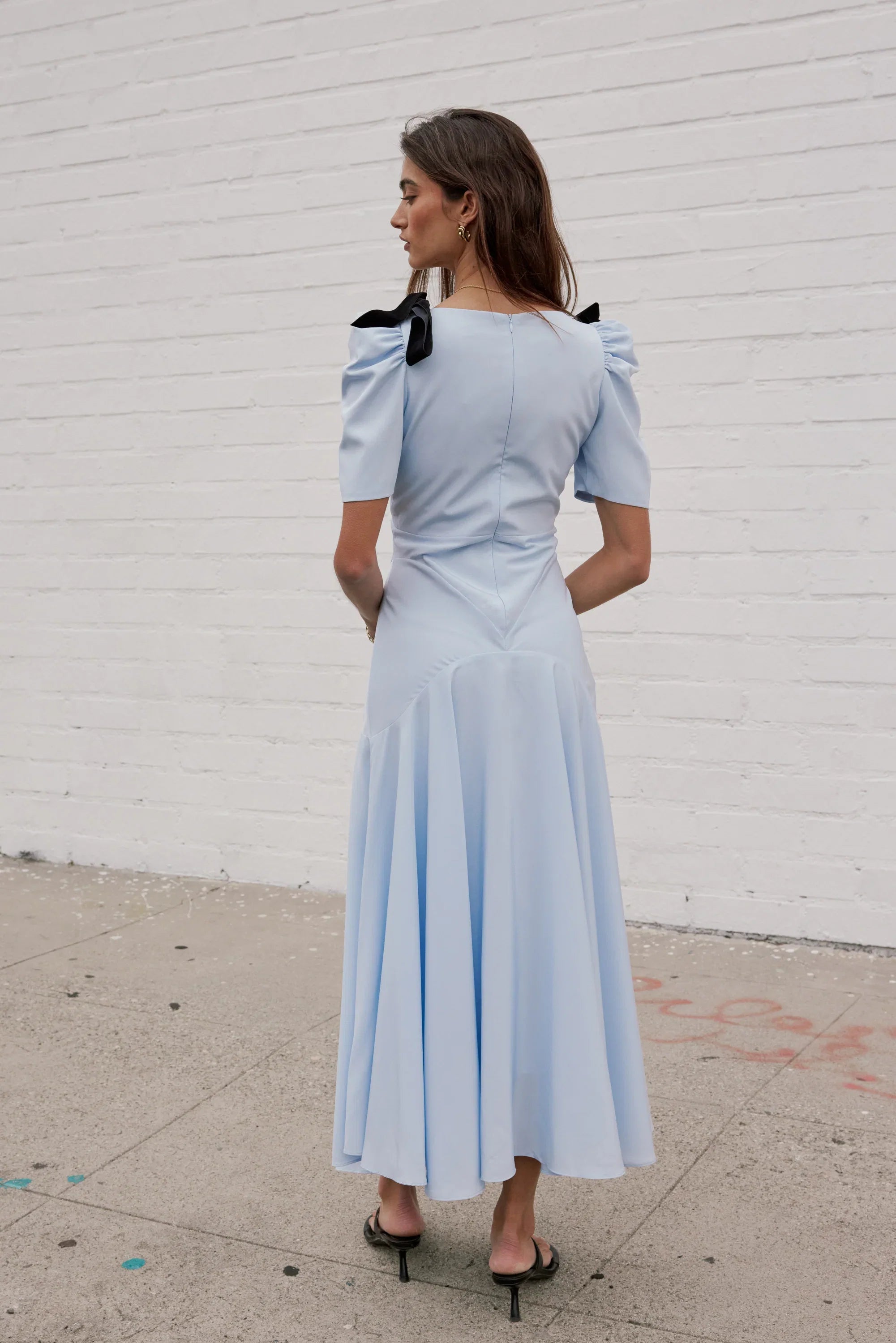 Nellie Drop Waist Maxi Dress in Blue