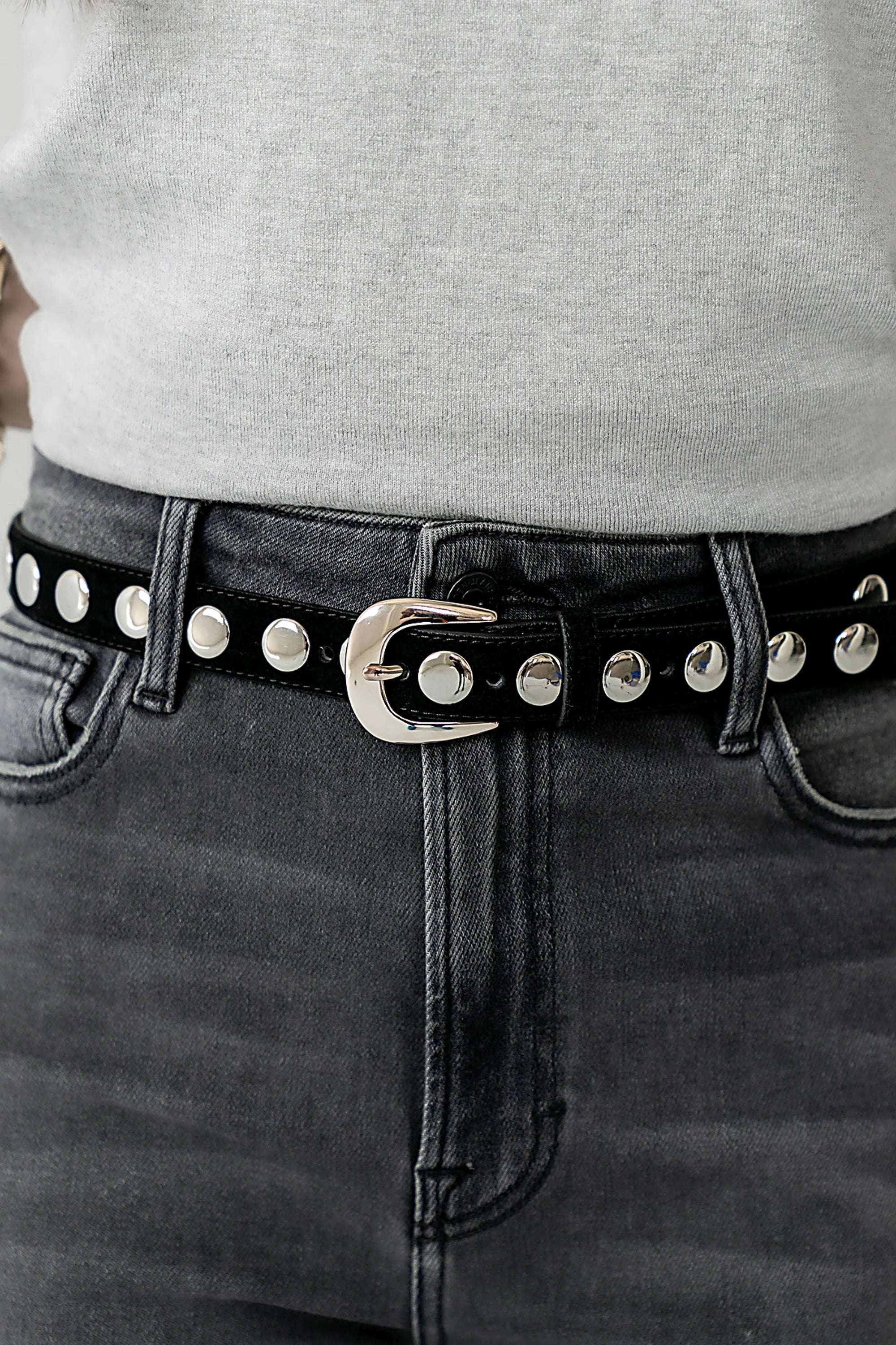 Lilah Studded Belt in Black