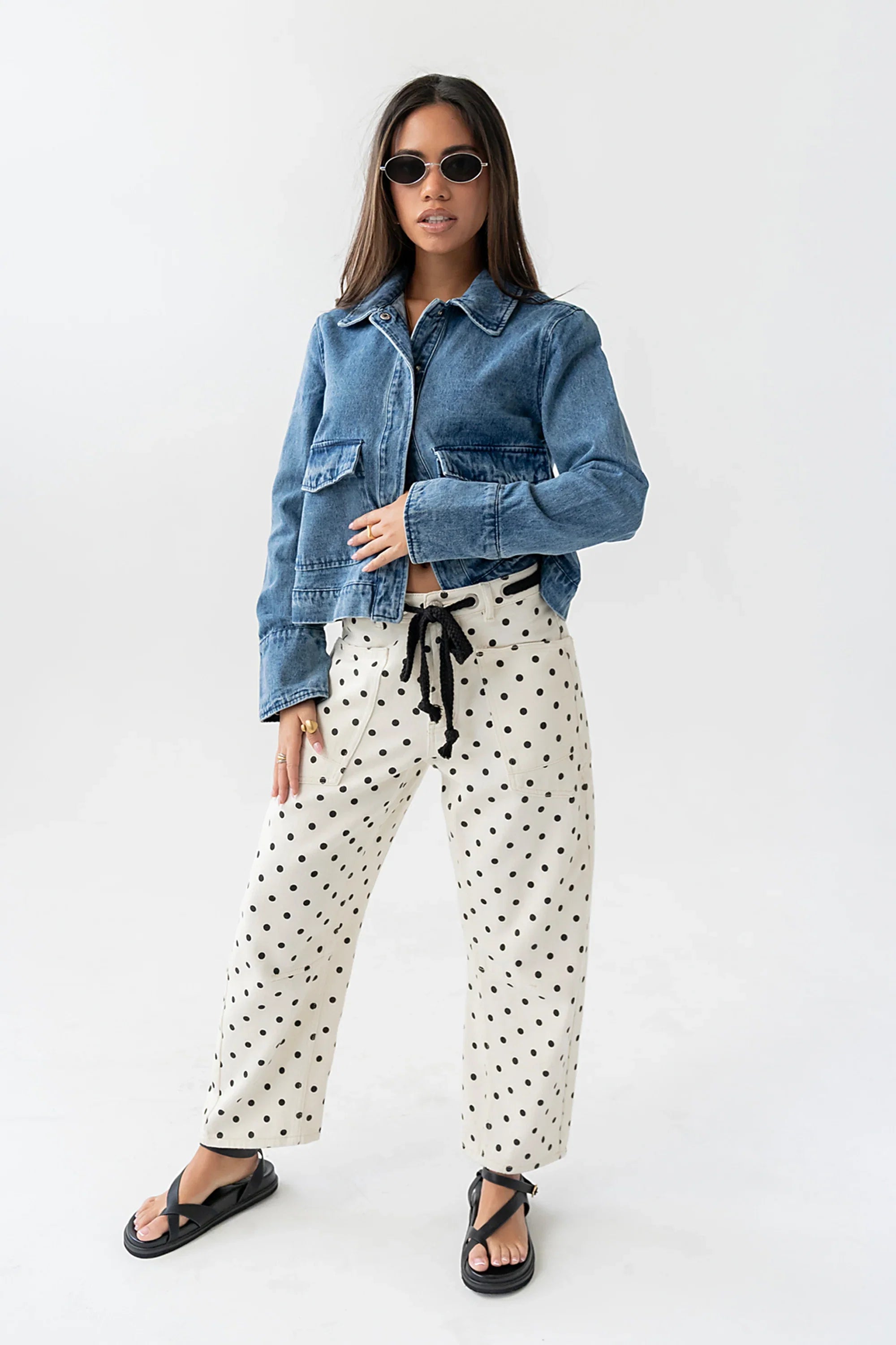 PREORDER Priya Polka Dot Barrel Jeans