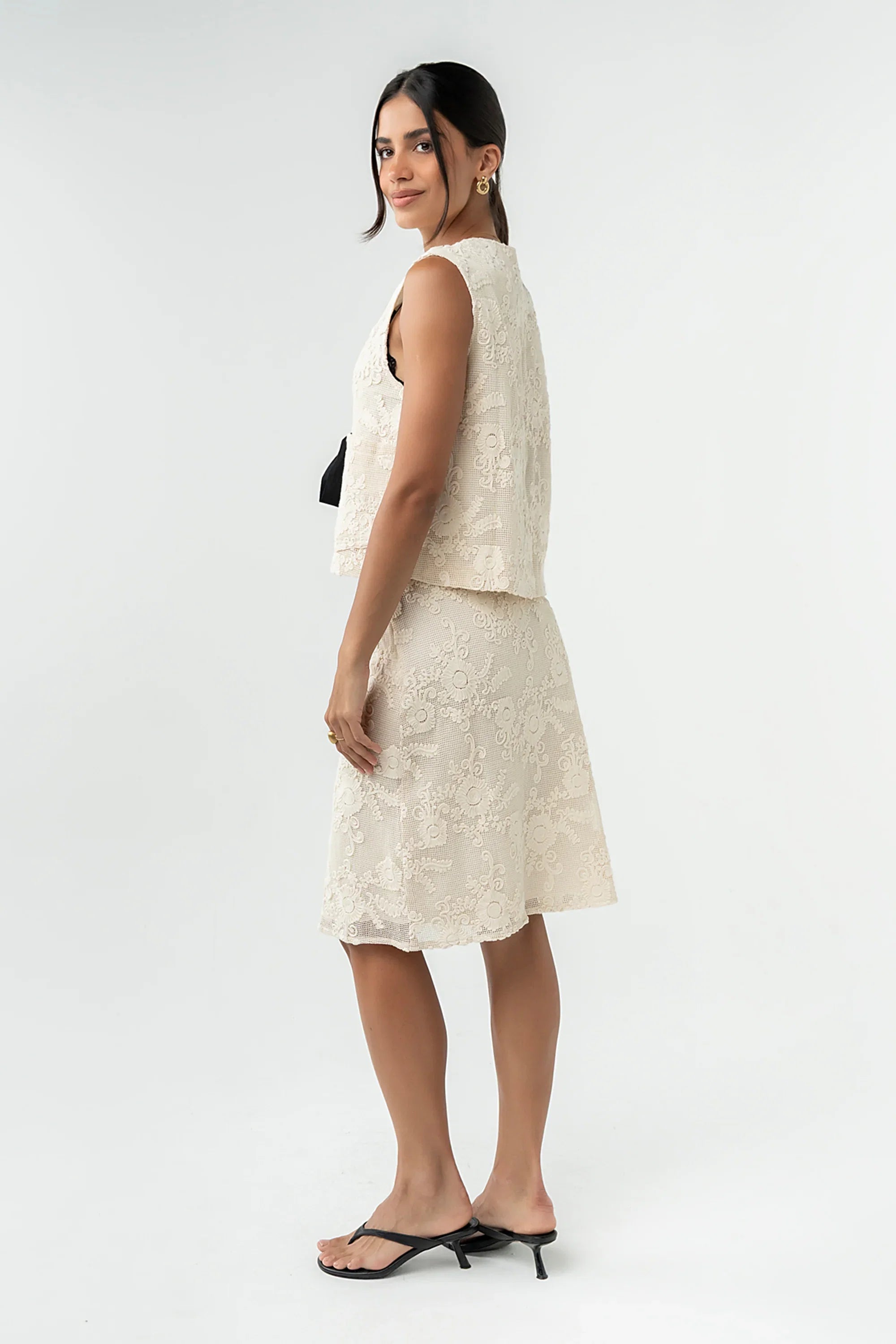 Justin Crochet Midi Skirt