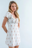 Harvey Floral Mini Dress in Butter Yellow