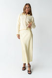 Tory Satin Maxi Skirt in Yellow