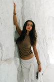 Maia Braided Top in Brown