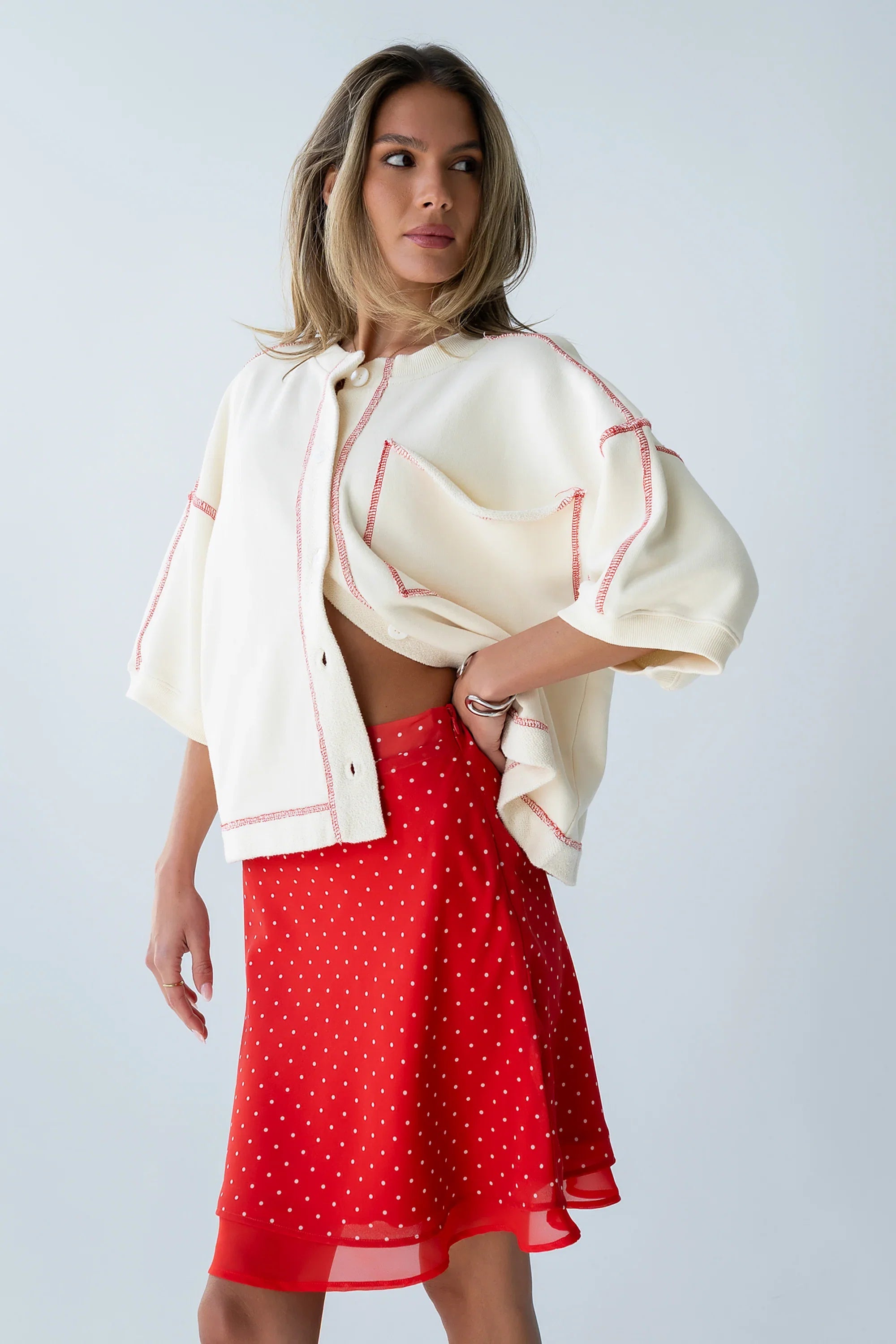 Kennedy Polka Dot Skirt in Red