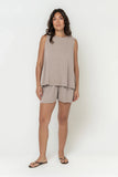 Kaytee Ribbed Top in Taupe