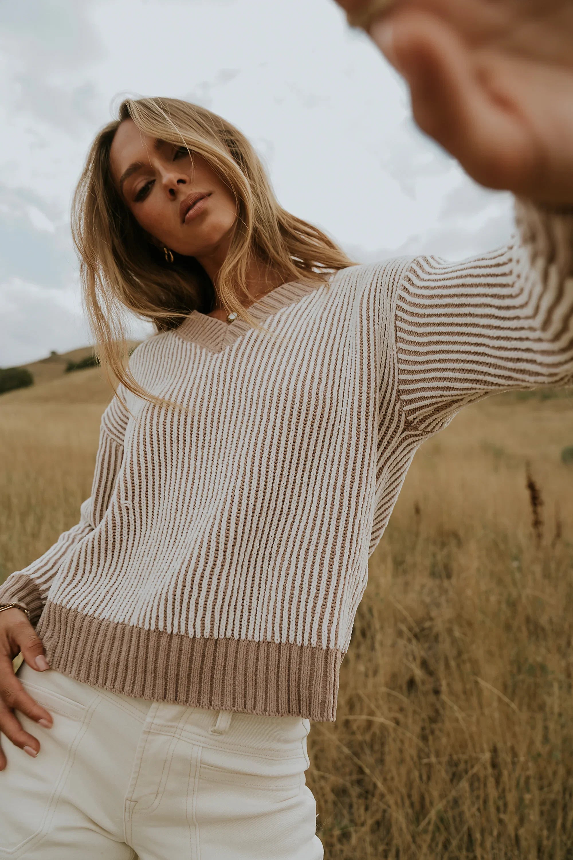 Glinda Knit Sweater in Brown FINAL SALE