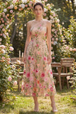 One Shoulder A Line Blush Floral Wedding Guest Dress