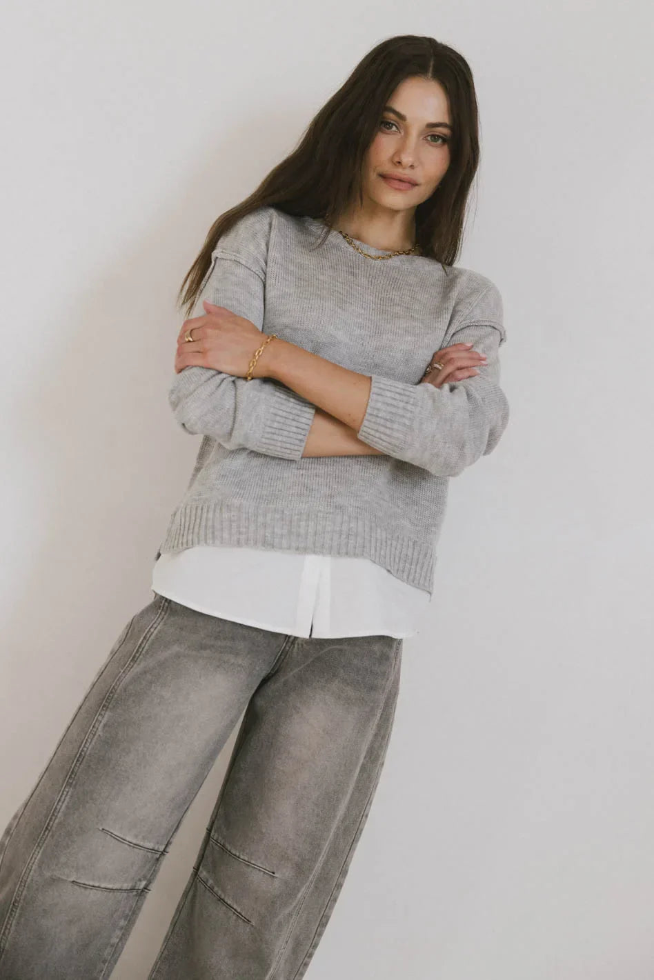 Marcel Knit Sweater in Grey FINAL SALE