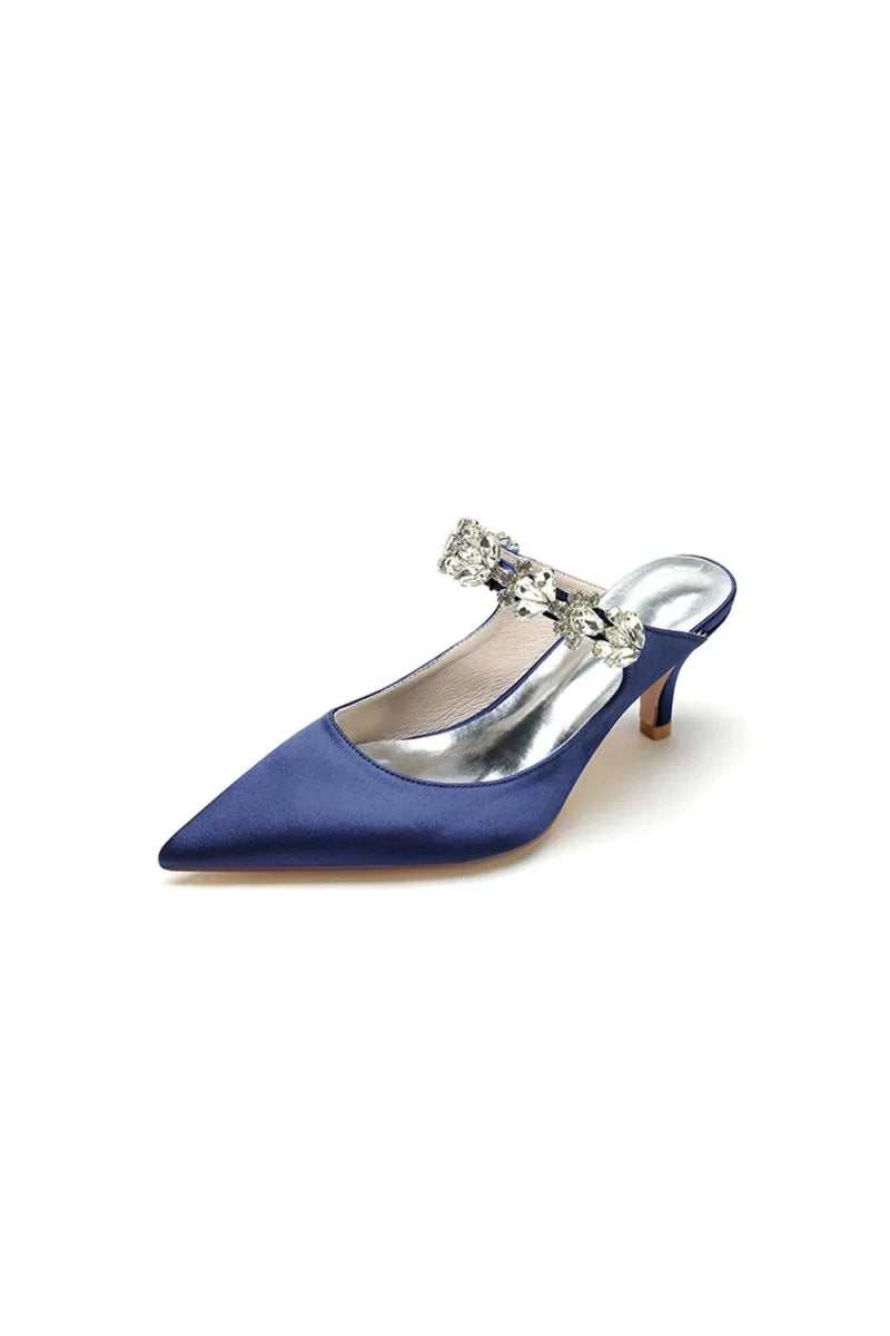 Beading Pointed Toe Rhinestone High Heels