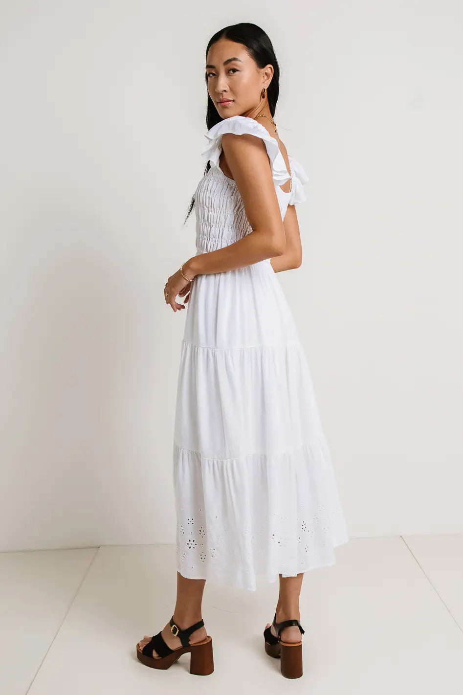 Maxton Midi Dress in White FINAL SALE