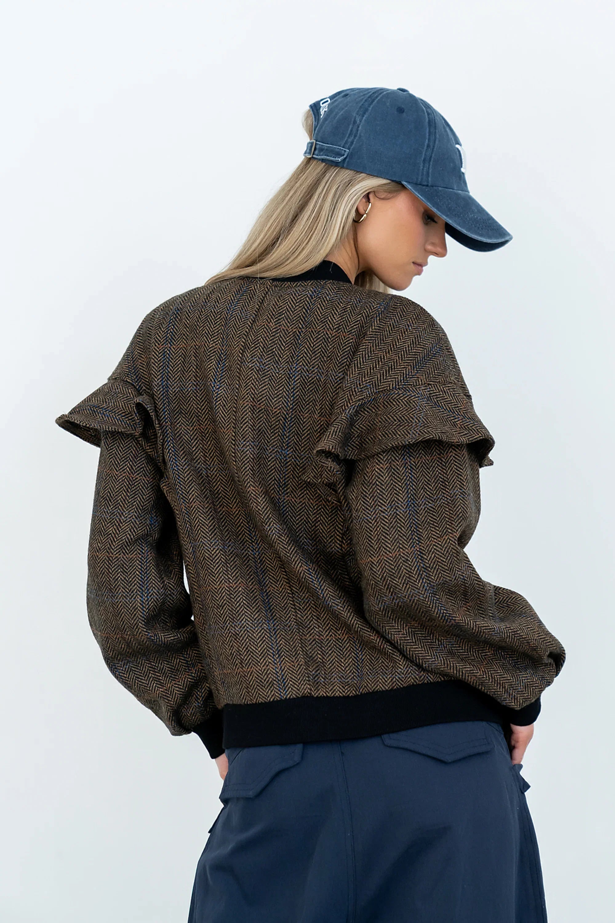 Ricky Herringbone Bomber Jacket