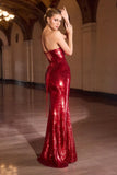 Zaire Gown Sequin Mermaid Dress with Crystal Beading