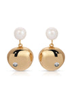 Large Pebble and Pearl Dangle Earrings