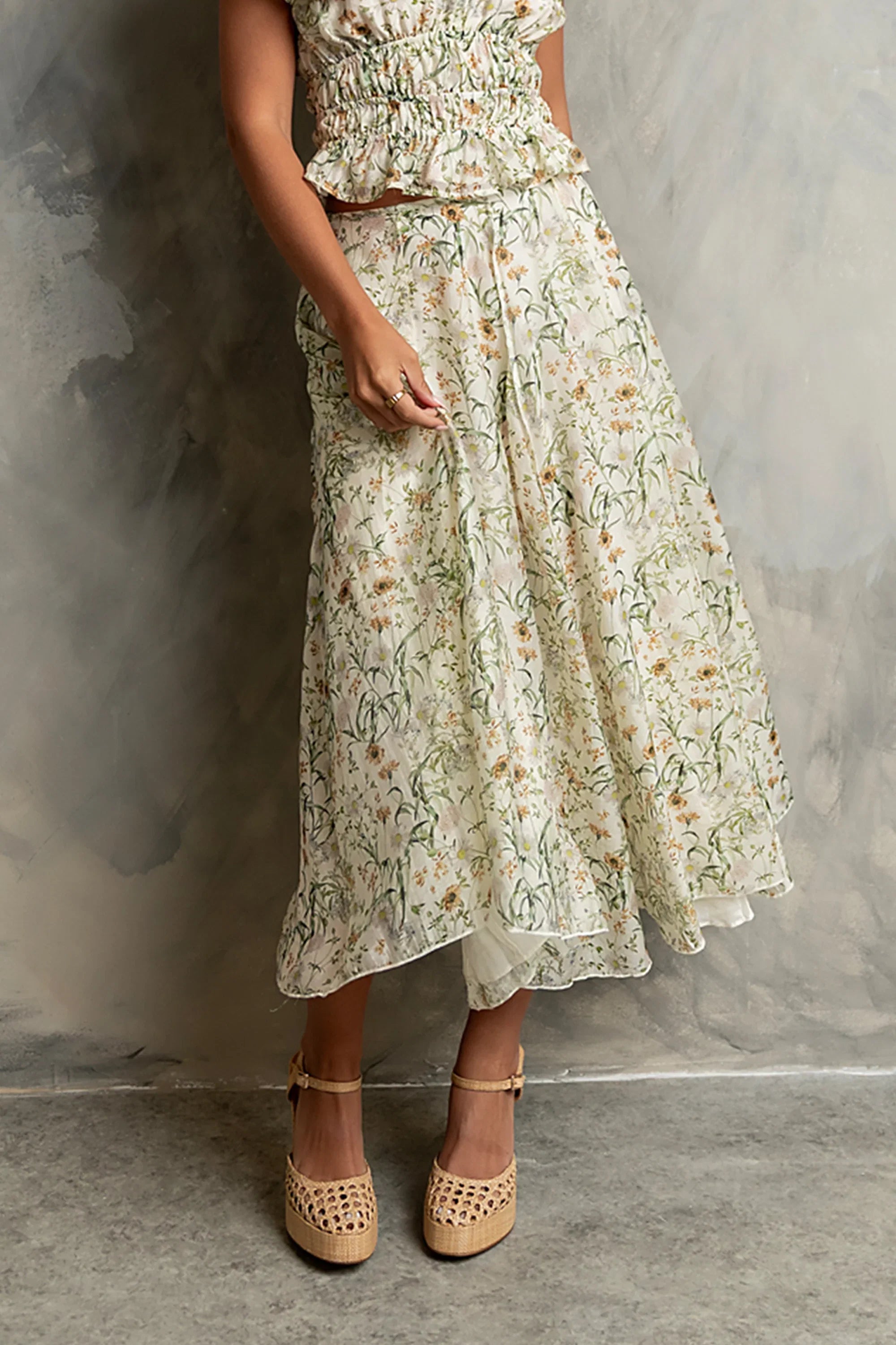 Carlie Floral Midi Skirt