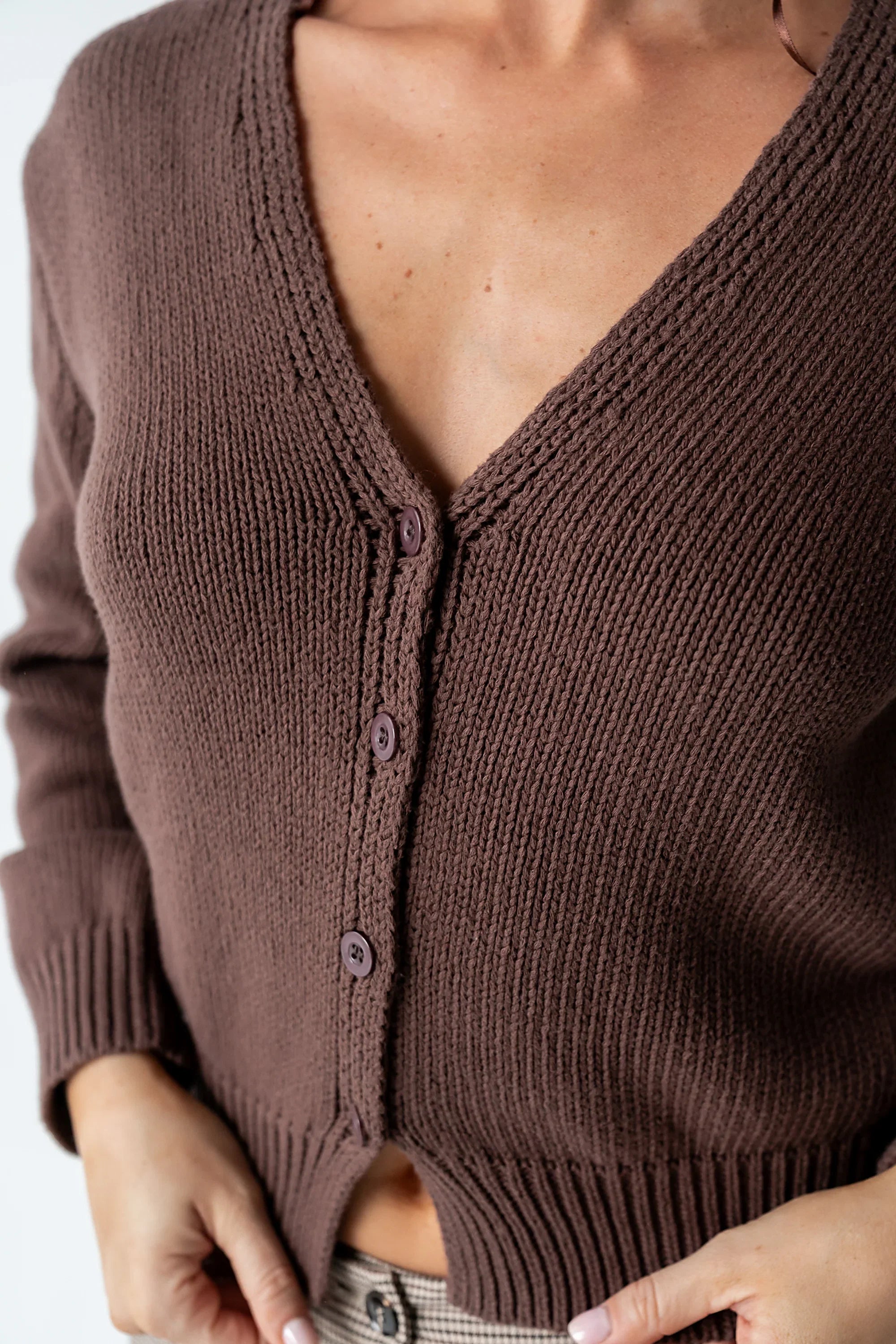 Marlie Knit Cardigan in Brown
