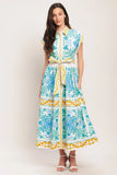 BLUE REGALIA MIDI DRESS