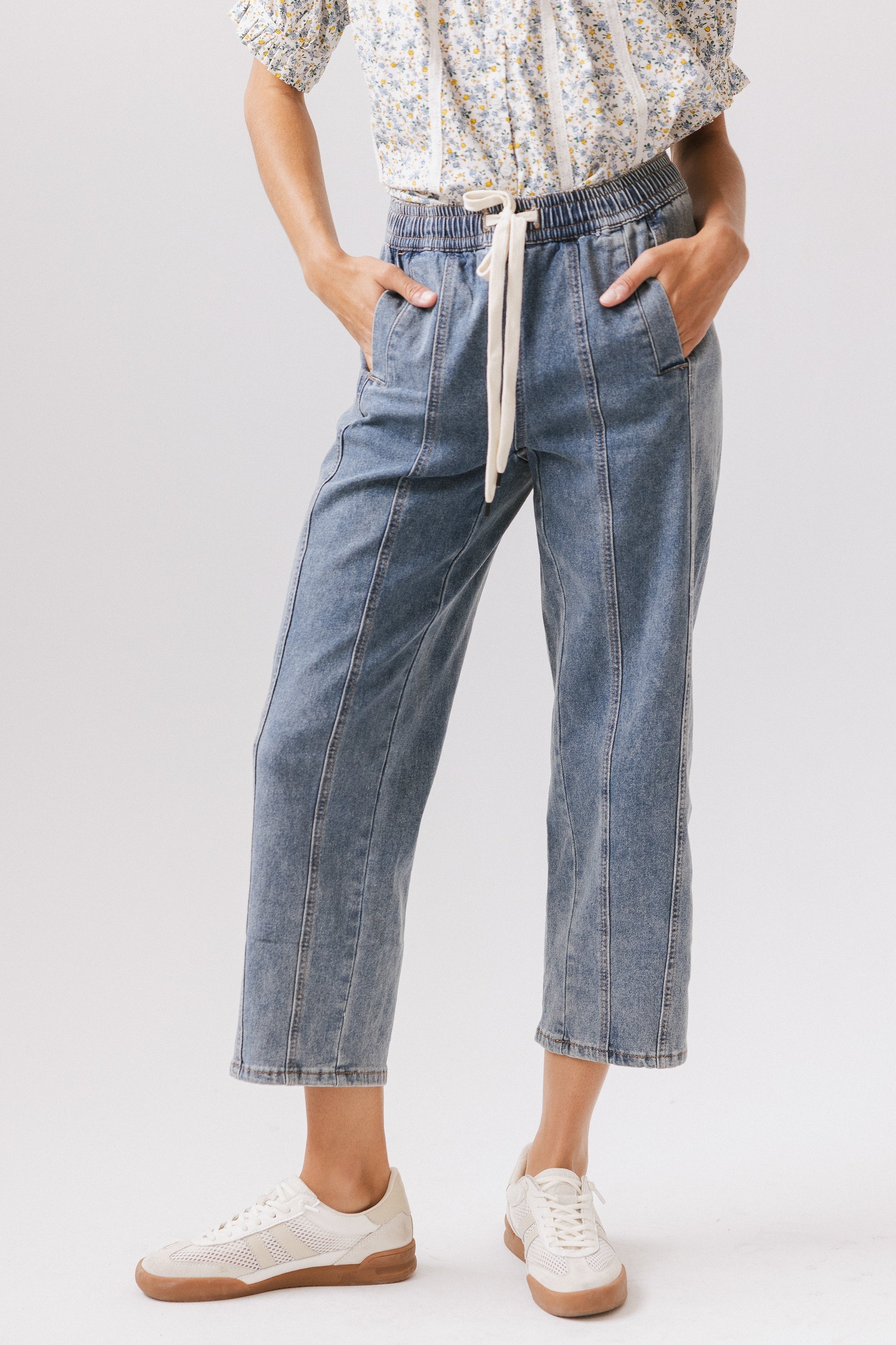 Khai Cropped Pants in Denim FINAL SALE
