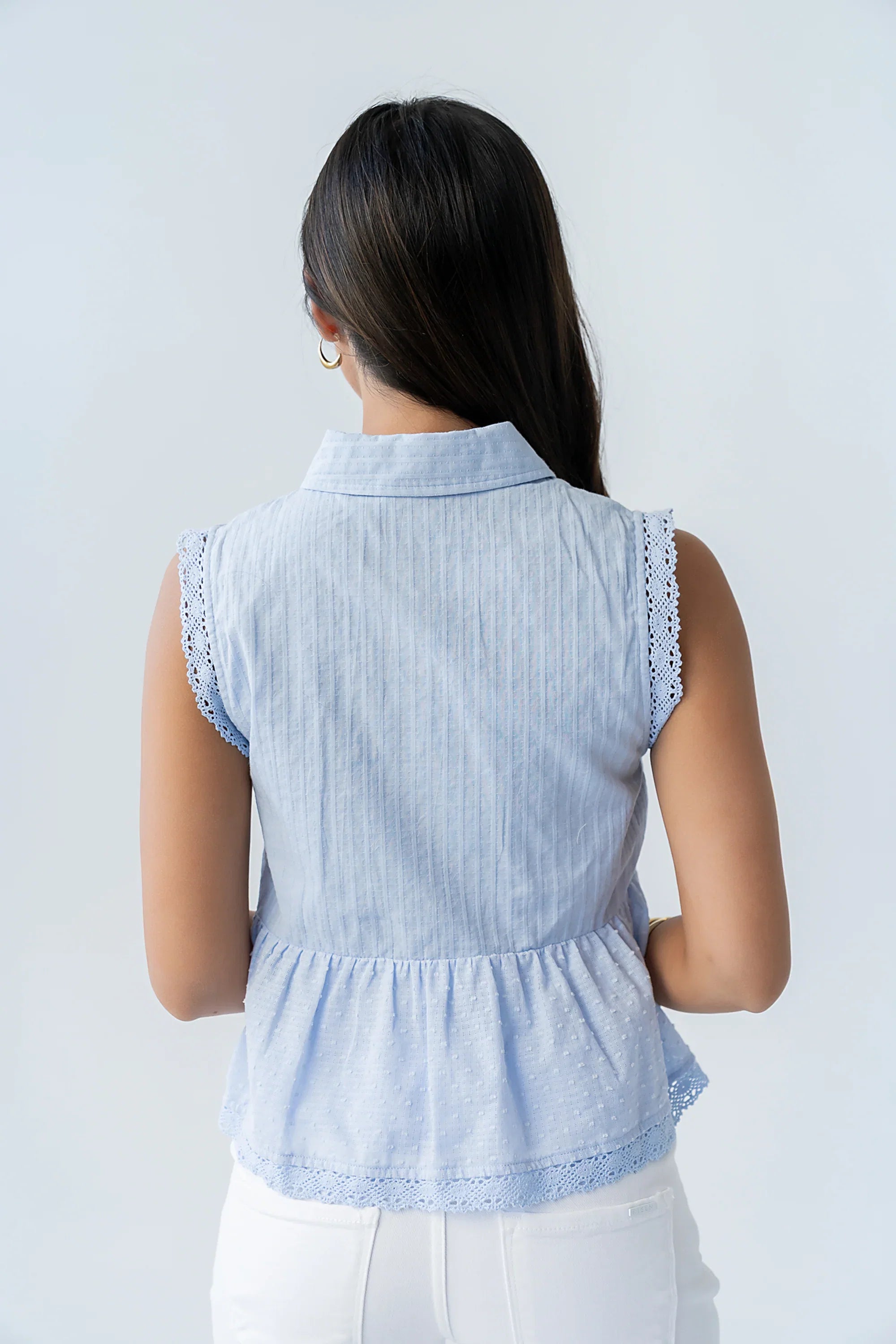 Julian Collared Blouse in Blue