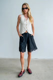 Mazie Lace Trim Shorts in Black