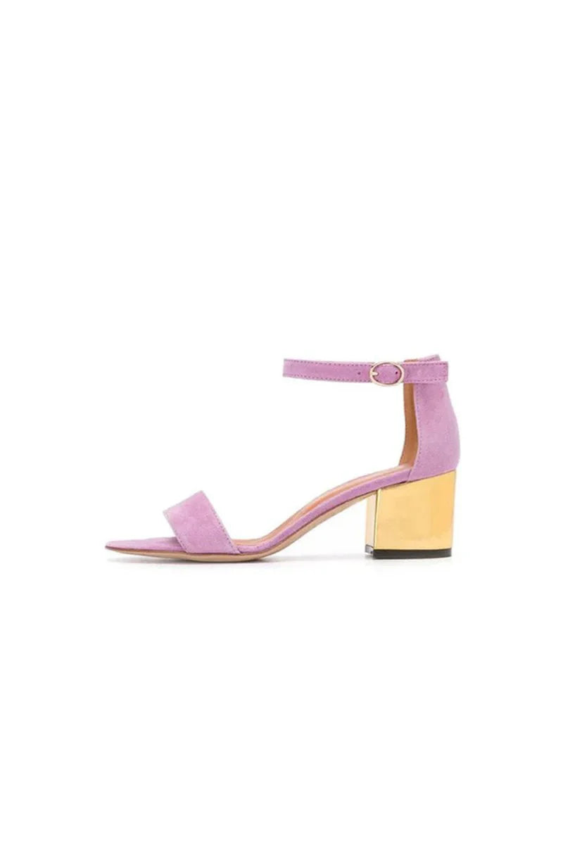 Party Suede Peep Toe Sandals Chunky Heel Evening Shoes With Ankle Strap