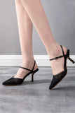 Womens Leatherette With Ankle Strap Closed Toe Stiletto Heel Wedding Shoes