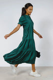 Amanda Tiered Dress in Hunter Green FINAL SALE