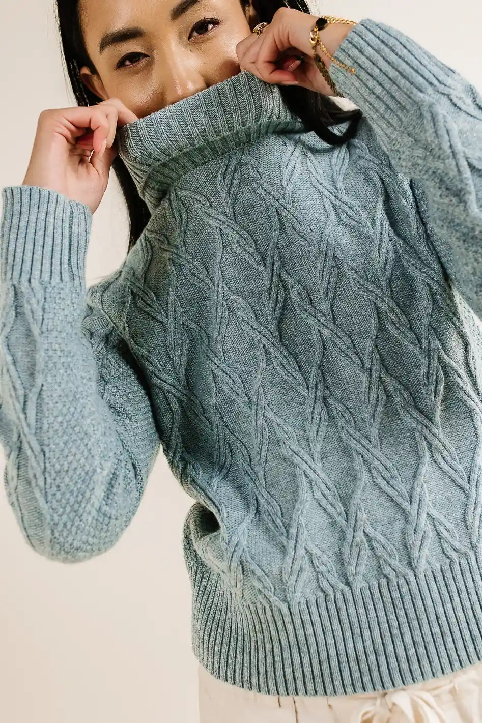 Maeve Turtleneck Sweater in Blue FINAL SALE
