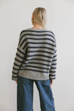 Azuline Striped Sweater in Grey FINAL SALE