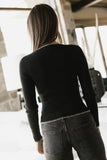 Hazel Ribbed Sweater in Black FINAL SALE